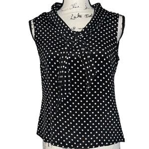 Harold’s‎ black & tan silk sleeveless blouse 8